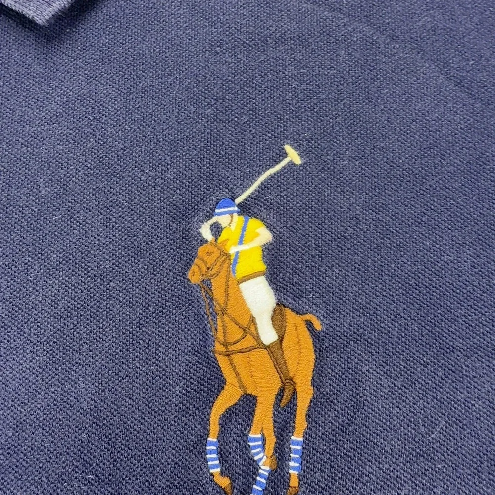 Polo Ralph Lauren Shirt Mens XXL Blue Big Flesh Pony Short Sleeve Golf Preppy 3